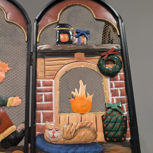 Festive Christmas Fireplace Screen Candle Holder - Picture 6 of 9